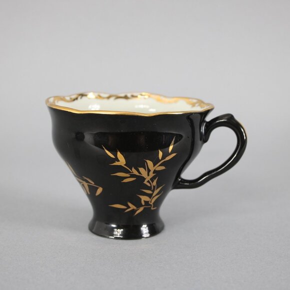 Loreiga Teacup With Saucer Black Gold Porcelain Teacup With Saucer - Picture 8 of 12